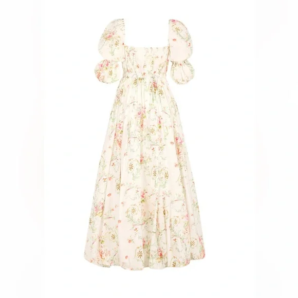 New Maison Amory Romance Galore Maxi Dress in Neon Princess Floral Sz 1X - Picture 3 of 12